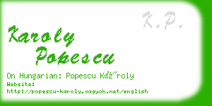 karoly popescu business card